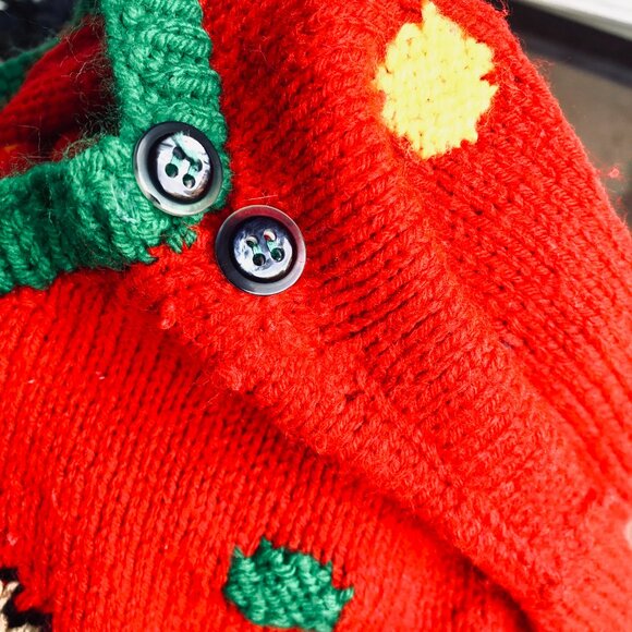 🧸[KID 2-3T]Vintage Hand Knit Baby Sweater Toddler Teddy Bear Christmas Boxy Fit - Picture 4 of 4